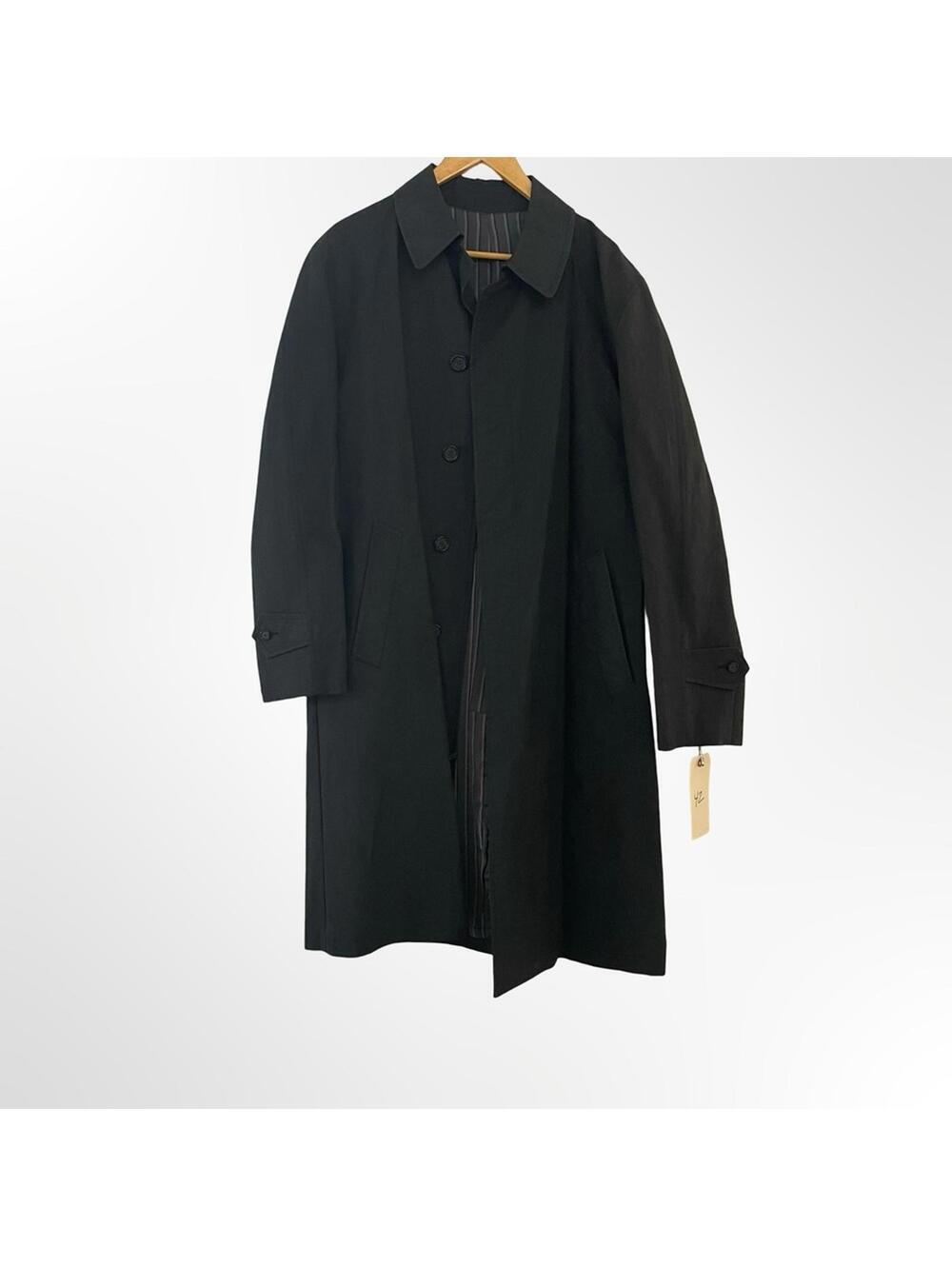 Unbranded Men's Black Classic Single-Breasted Spring Coat 42